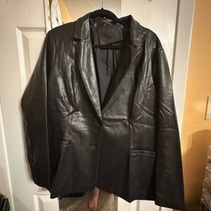 Classic Black Pleather Jacket
